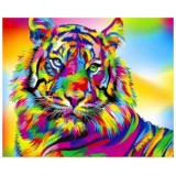 Алмазная мозаика "Радужный Тигр"  (40х30см)